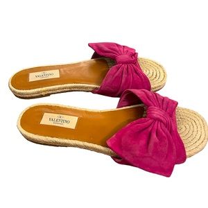 Valentino Garavani Tropical Bow Espadrille Slide/Sandal, Size 9